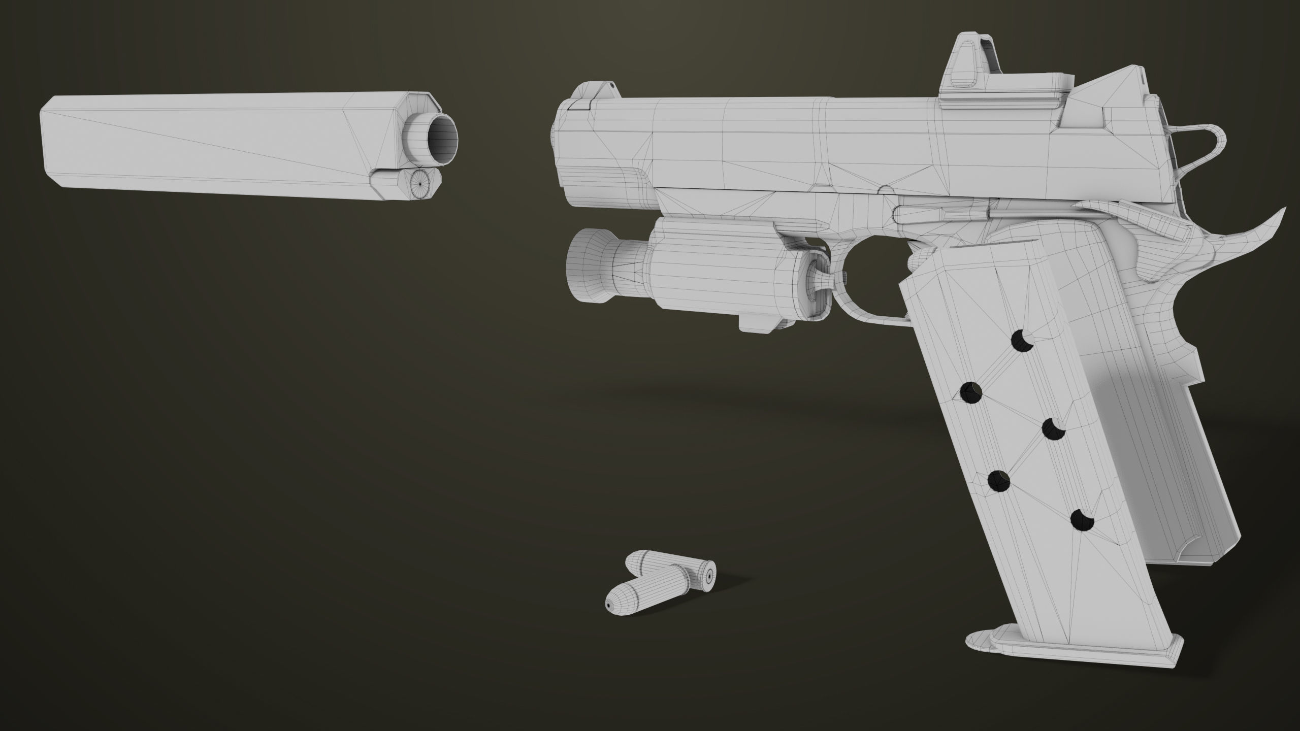 Pistol 07 Black Generic All PBR Unity UE Textures Included Low-poly 3D model_50