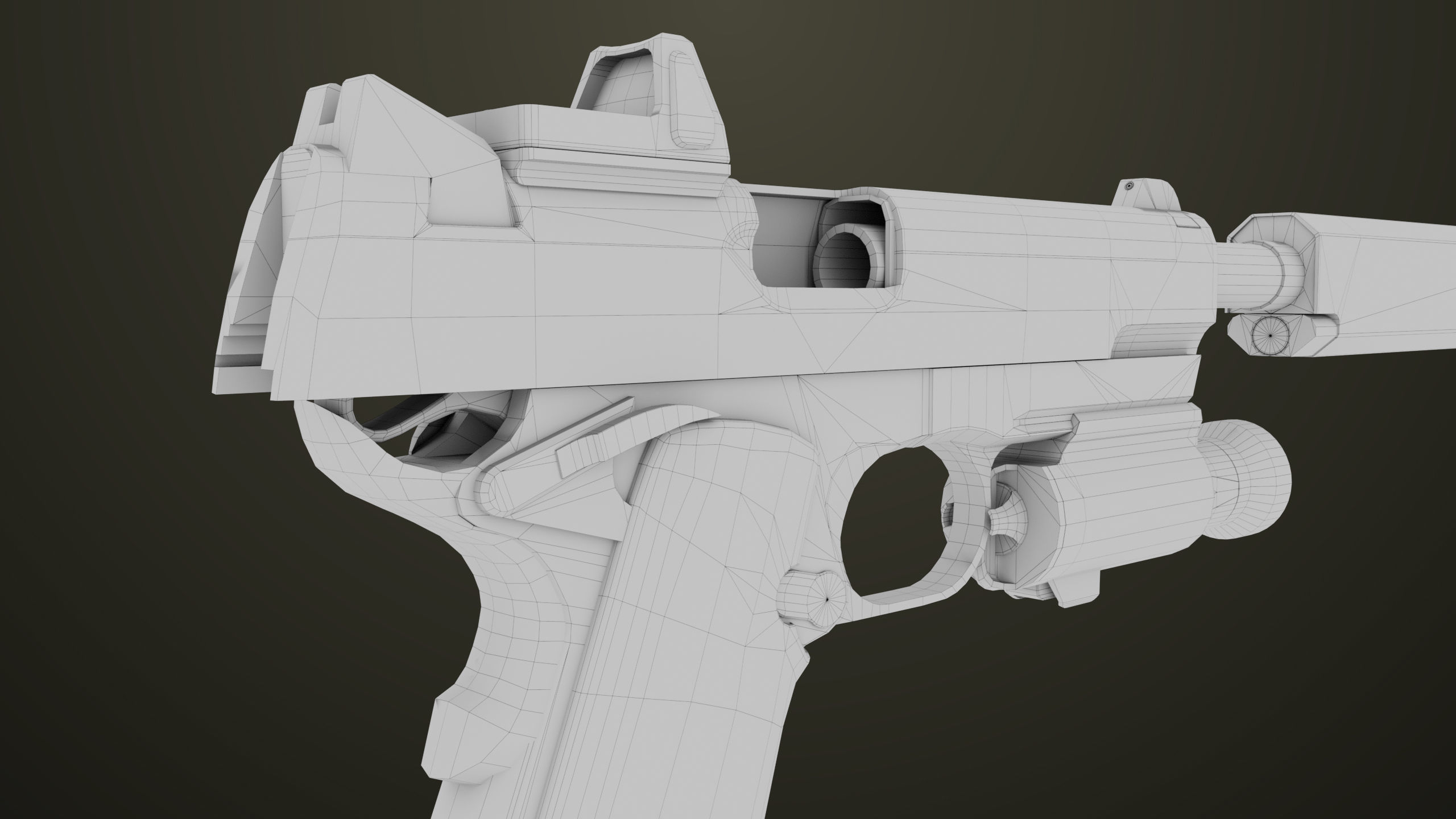 Pistol 07 Black Generic All PBR Unity UE Textures Included Low-poly 3D model_62