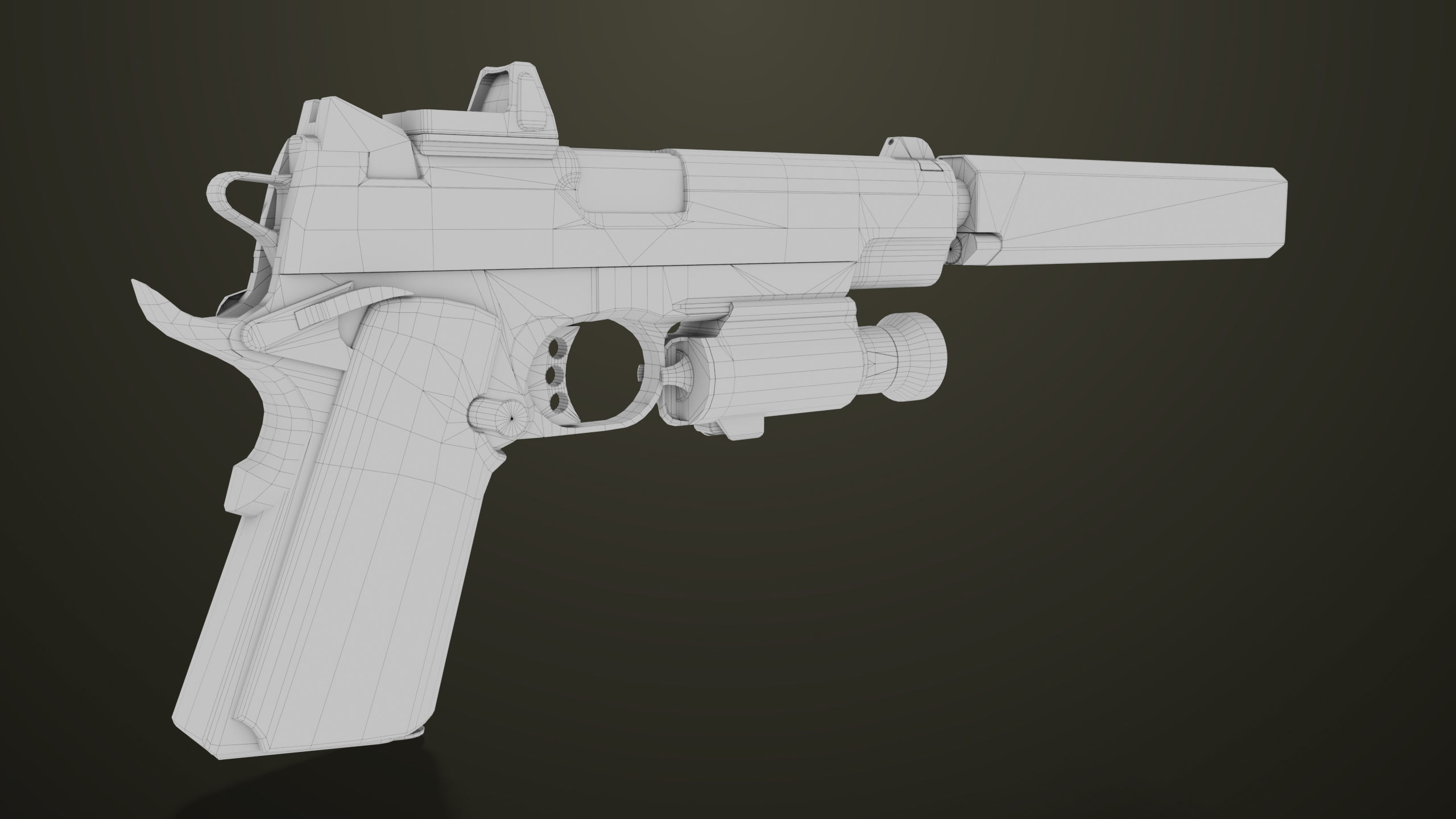 Pistol 07 Black Generic All PBR Unity UE Textures Included Low-poly 3D model_49