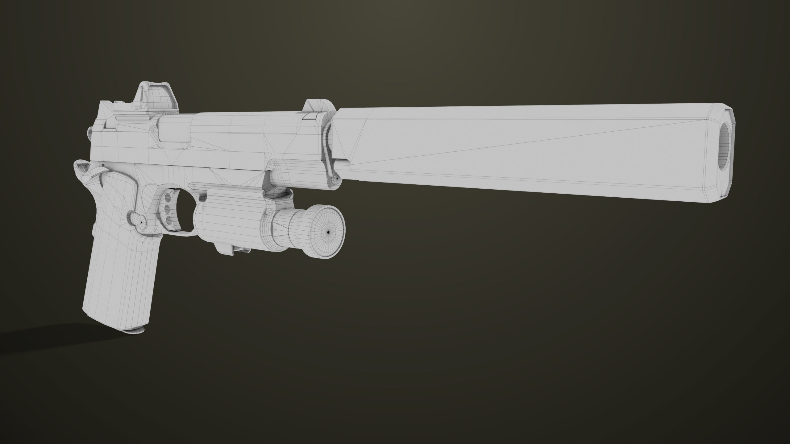 Pistol 07 Black Generic All PBR Unity UE Textures Included Low-poly 3D model_47