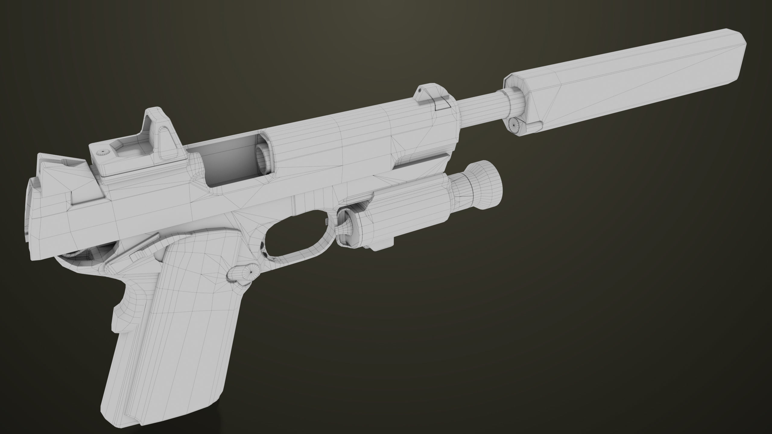 Pistol 07 Black Generic All PBR Unity UE Textures Included Low-poly 3D model_61