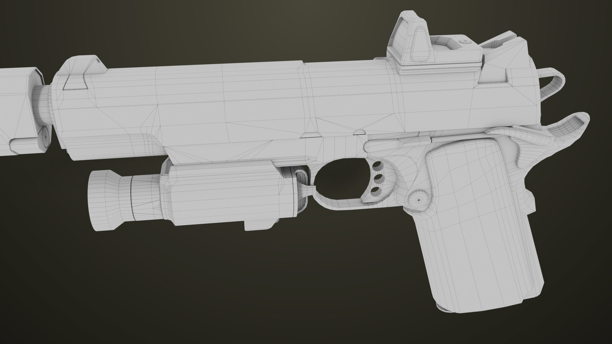 Pistol 07 Black Generic All PBR Unity UE Textures Included Low-poly 3D model_52