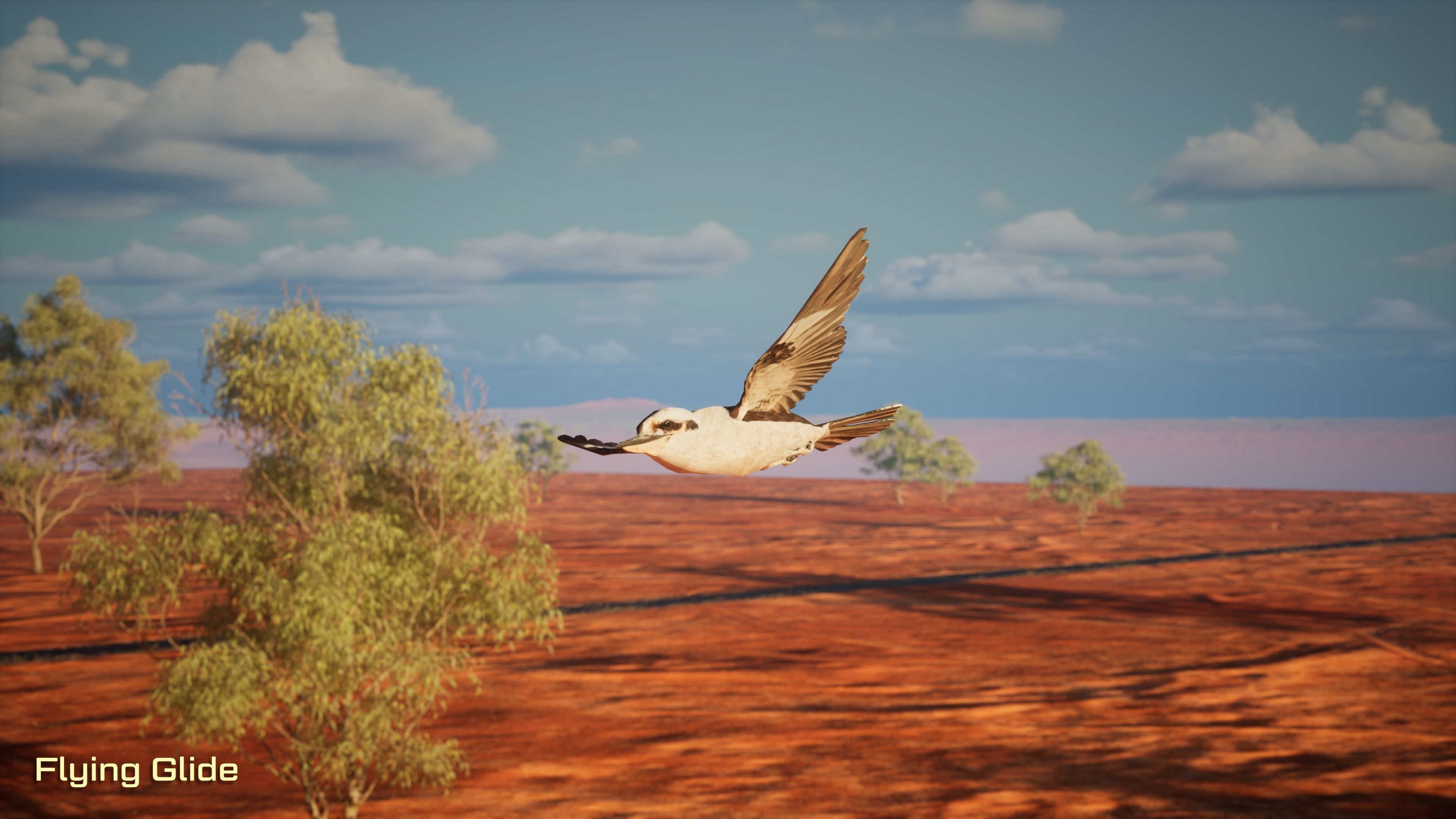 Game Ready Kookaburra with Animations Low-poly 3D model_2