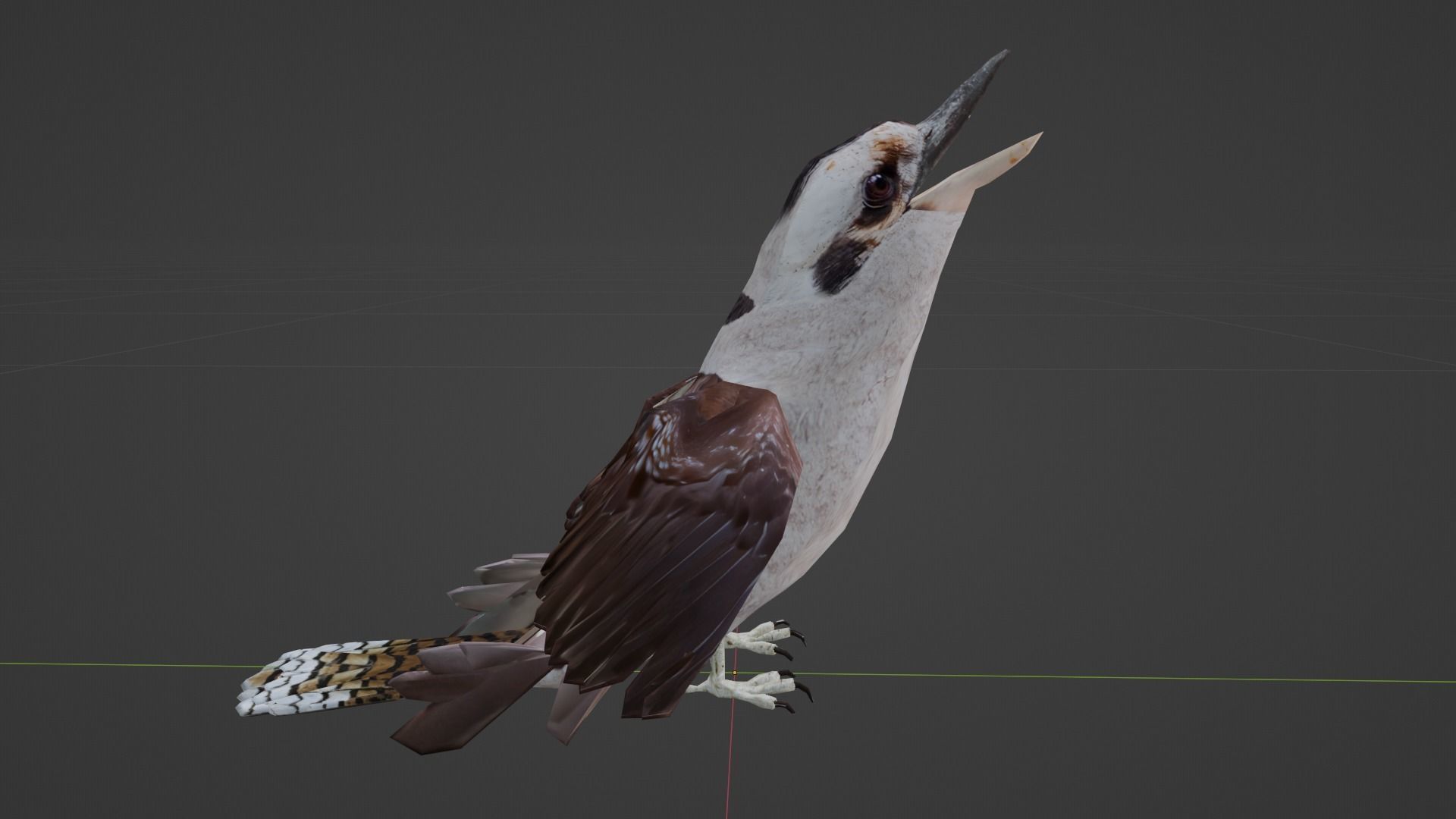 Game Ready Kookaburra with Animations Low-poly 3D model_8