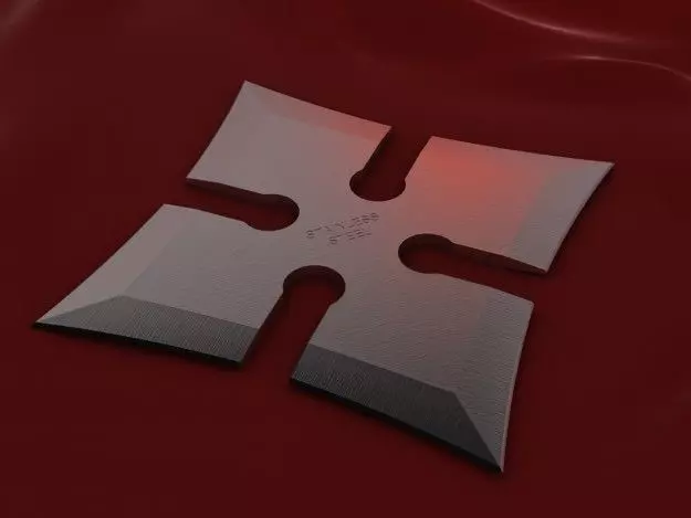 4 Point Shuriken Wide Edge 3D model_0