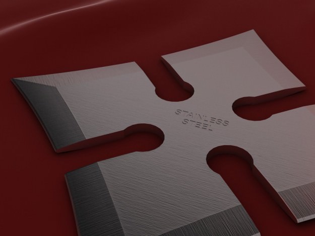 4 Point Shuriken Wide Edge 3D model_2