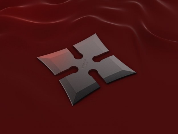 4 Point Shuriken Wide Edge 3D model_1