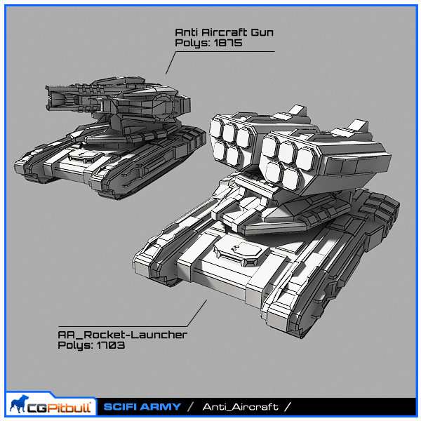 SciFi Army Ground Units 02 Low-poly 3D model_5