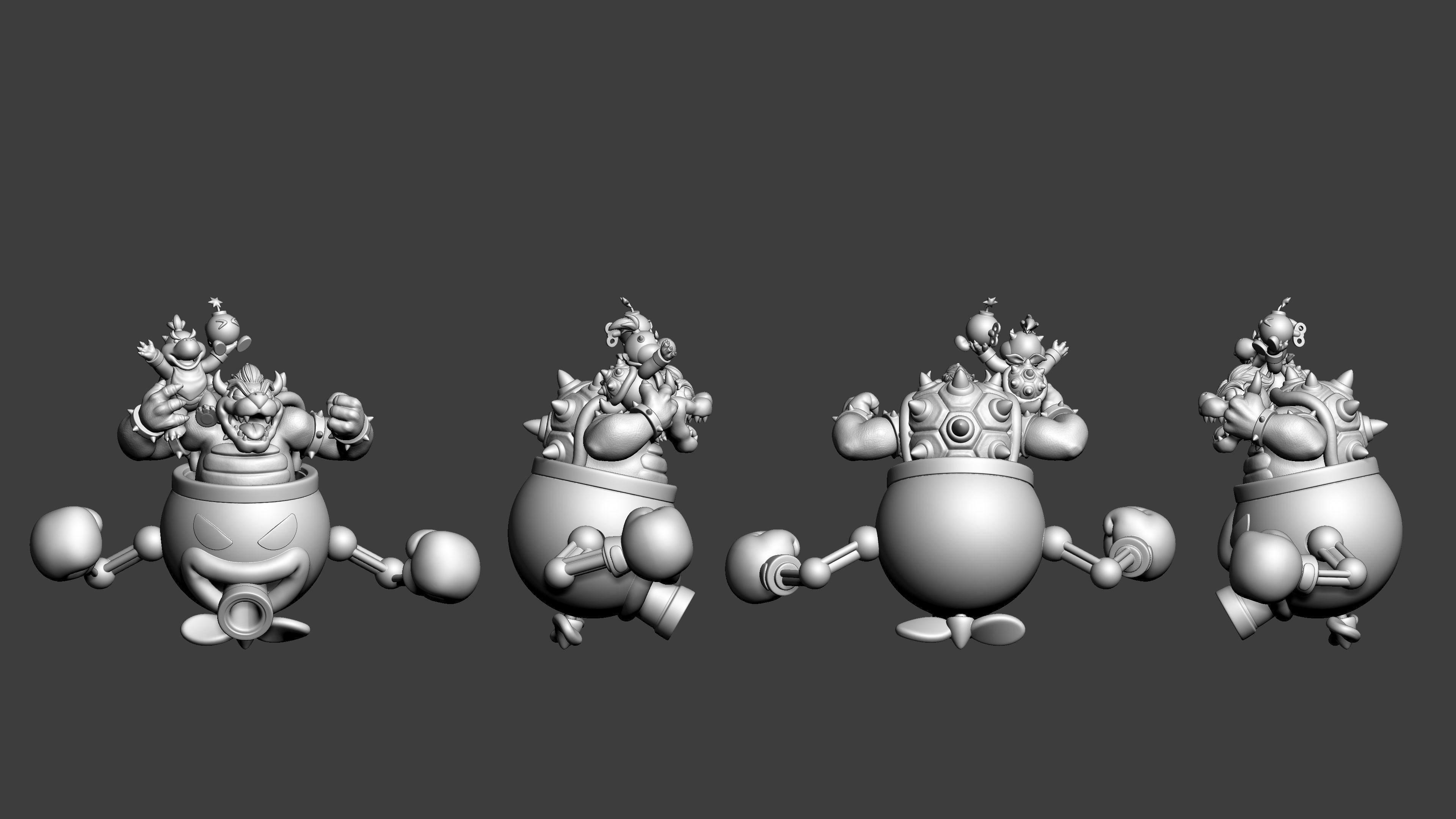 Bowser with Bowser Jr 3D print model_4
