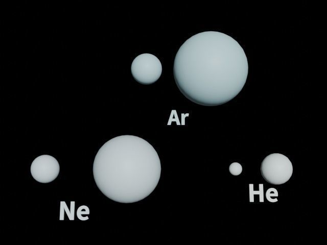 3D molecular models of gaseous monatomic molecules Free low-poly 3D model_7