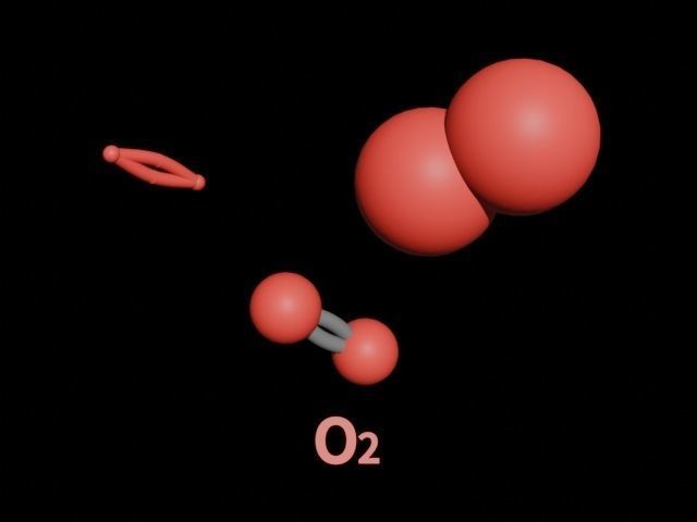 3D molecular models of gaseous monatomic molecules Free low-poly 3D model_3