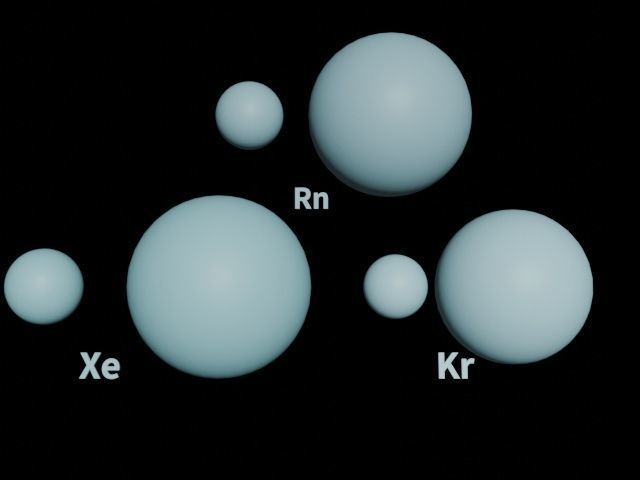 3D molecular models of gaseous monatomic molecules Free low-poly 3D model_8