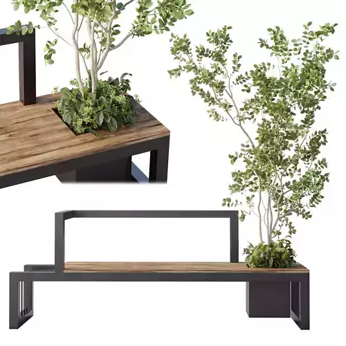 Urban Environment - Urban Furniture - Green Benches 51