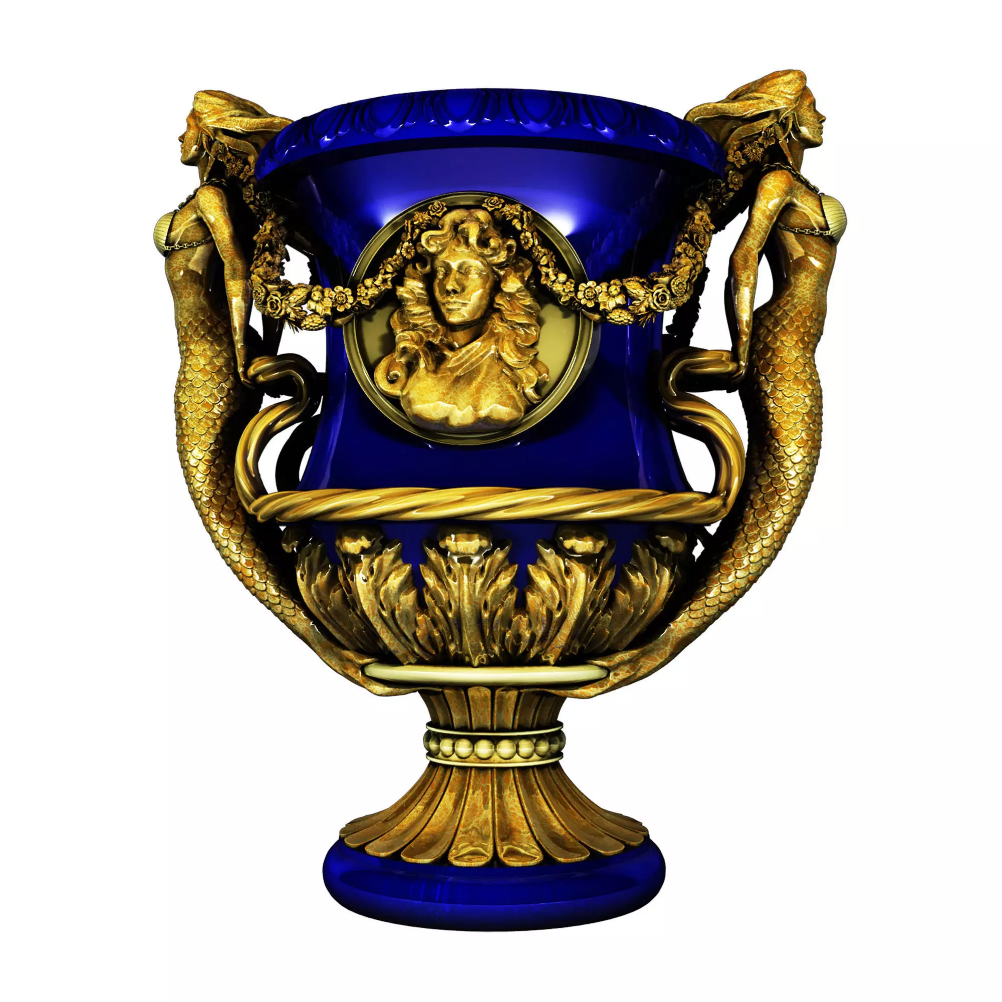 Mermaid decorative vase 80 3D model