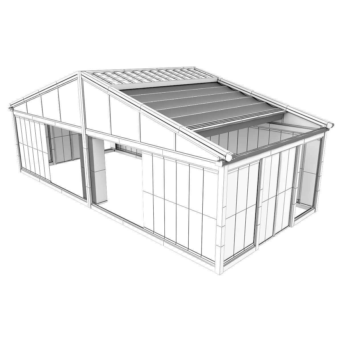 Motorized Pergola 5a folding glass 3D model_5