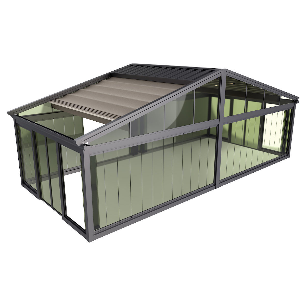 Motorized Pergola 5a folding glass 3D model_2