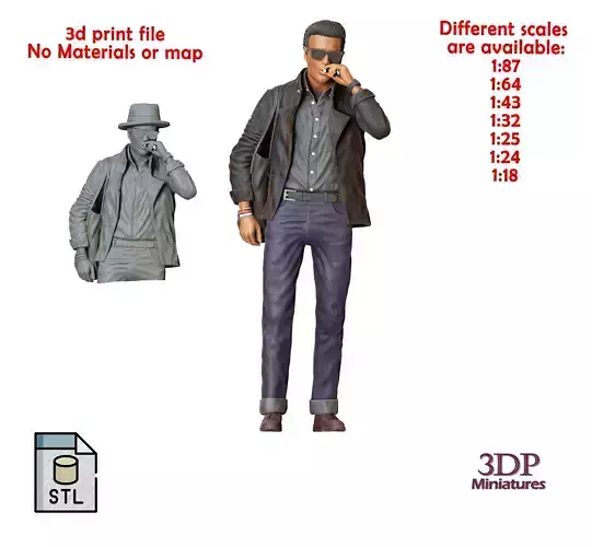 N2 A man with Rockabilly style 3D print model