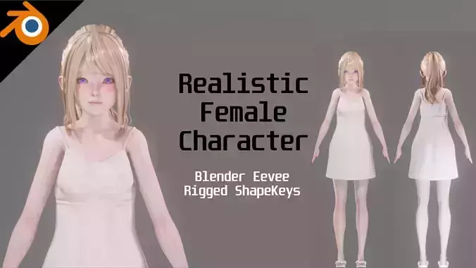 Casual Clothing 0001 - Realistic Female Character - Blender 