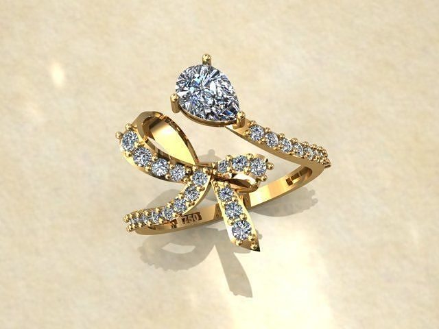 bow tie ring 3D print model