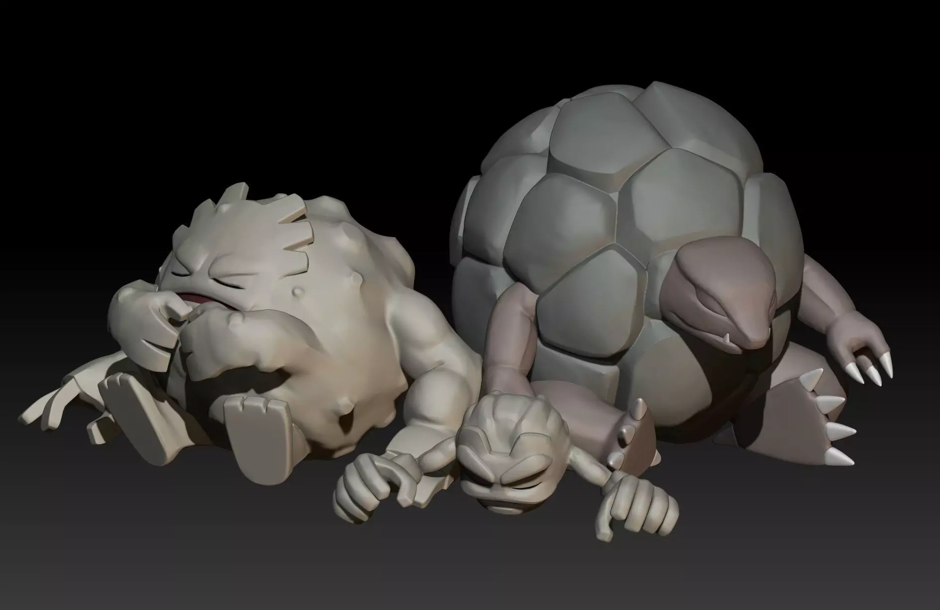 Pokemon Geodude Graveler Golem 3D print model_0