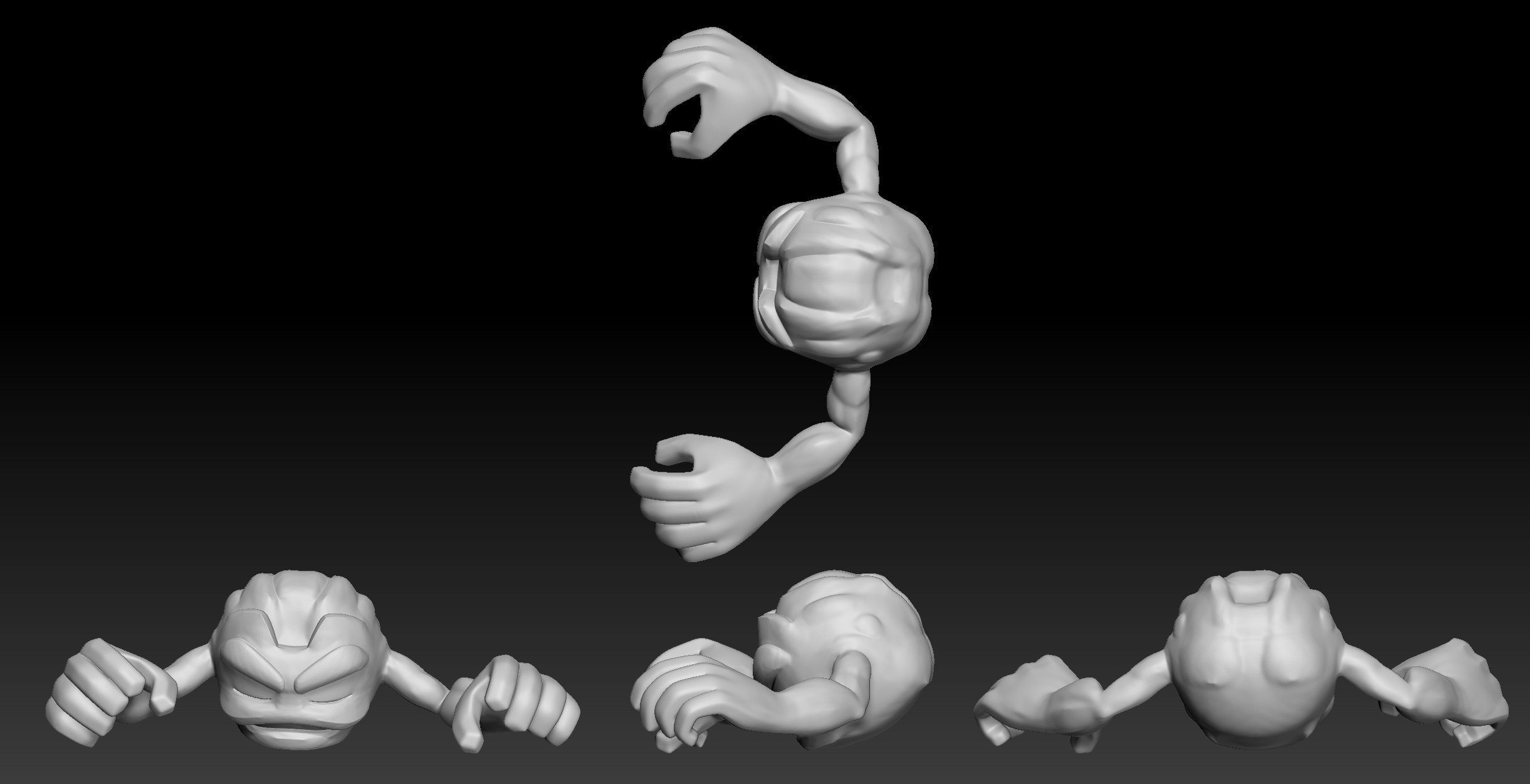 Pokemon Geodude Graveler Golem 3D print model_1