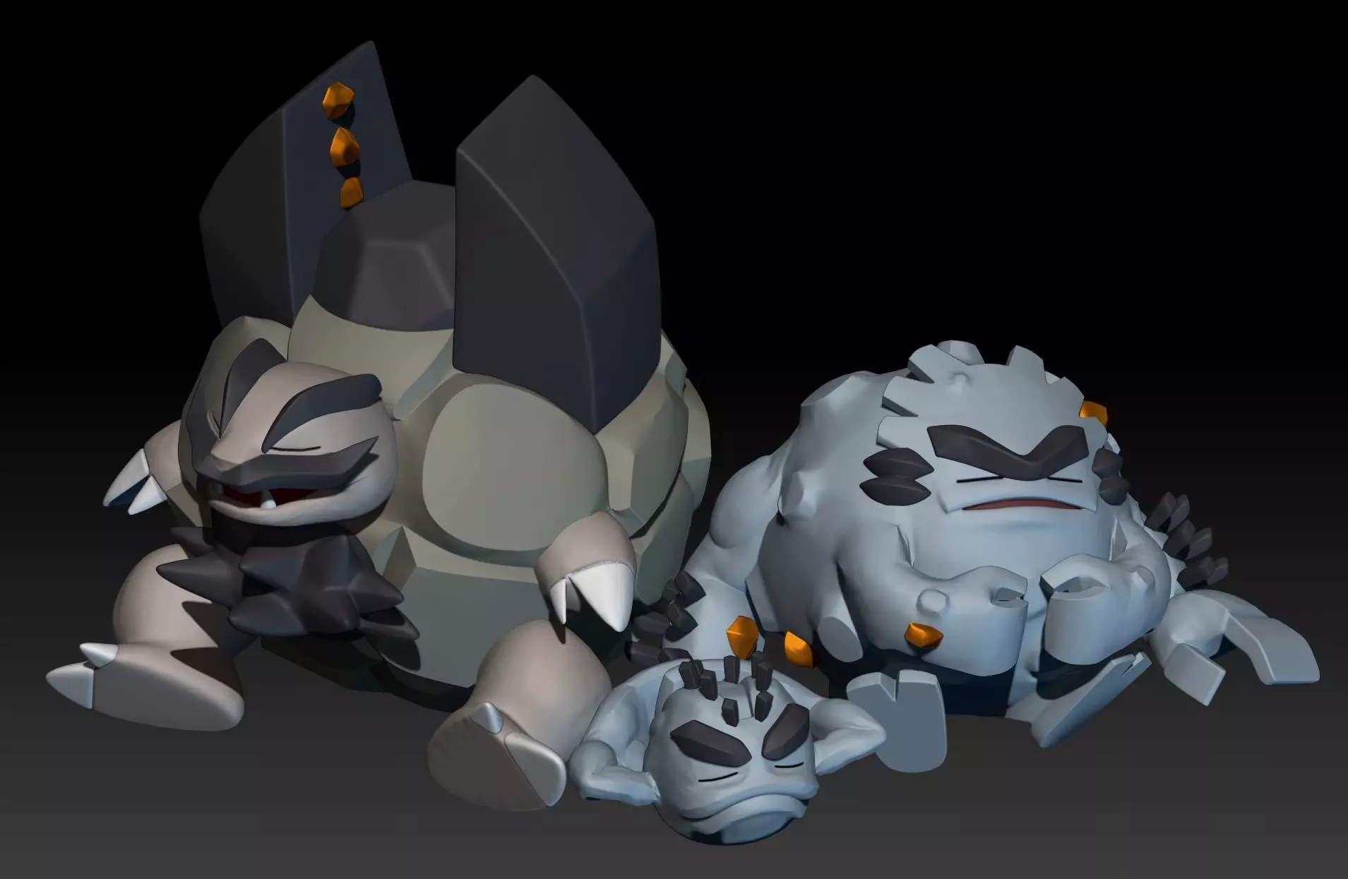 Pokemon Alolan Geodude Graveler Golem 3D print model_0