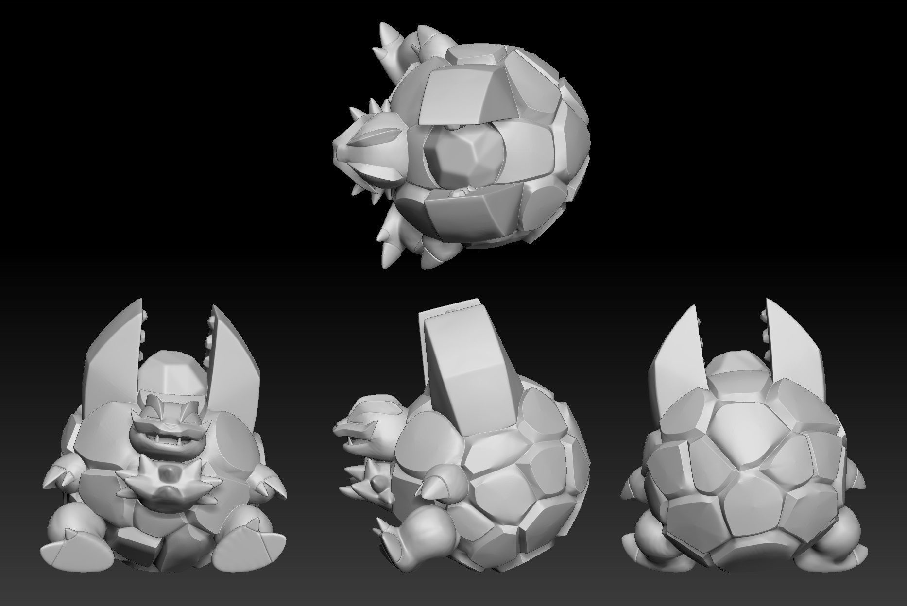 Pokemon Alolan Geodude Graveler Golem 3D print model_3