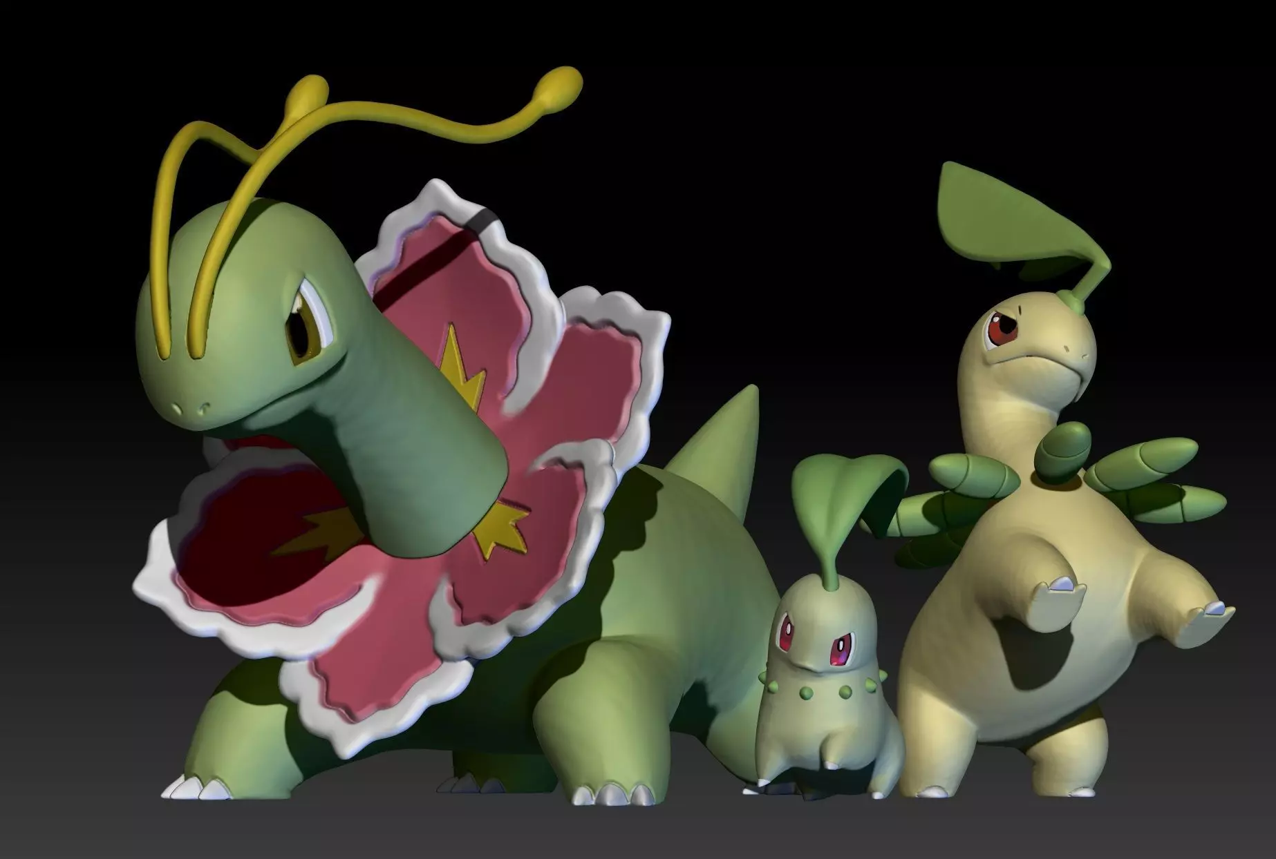 Pokemon Chikorita Bayleef Meganium 3D print model_0