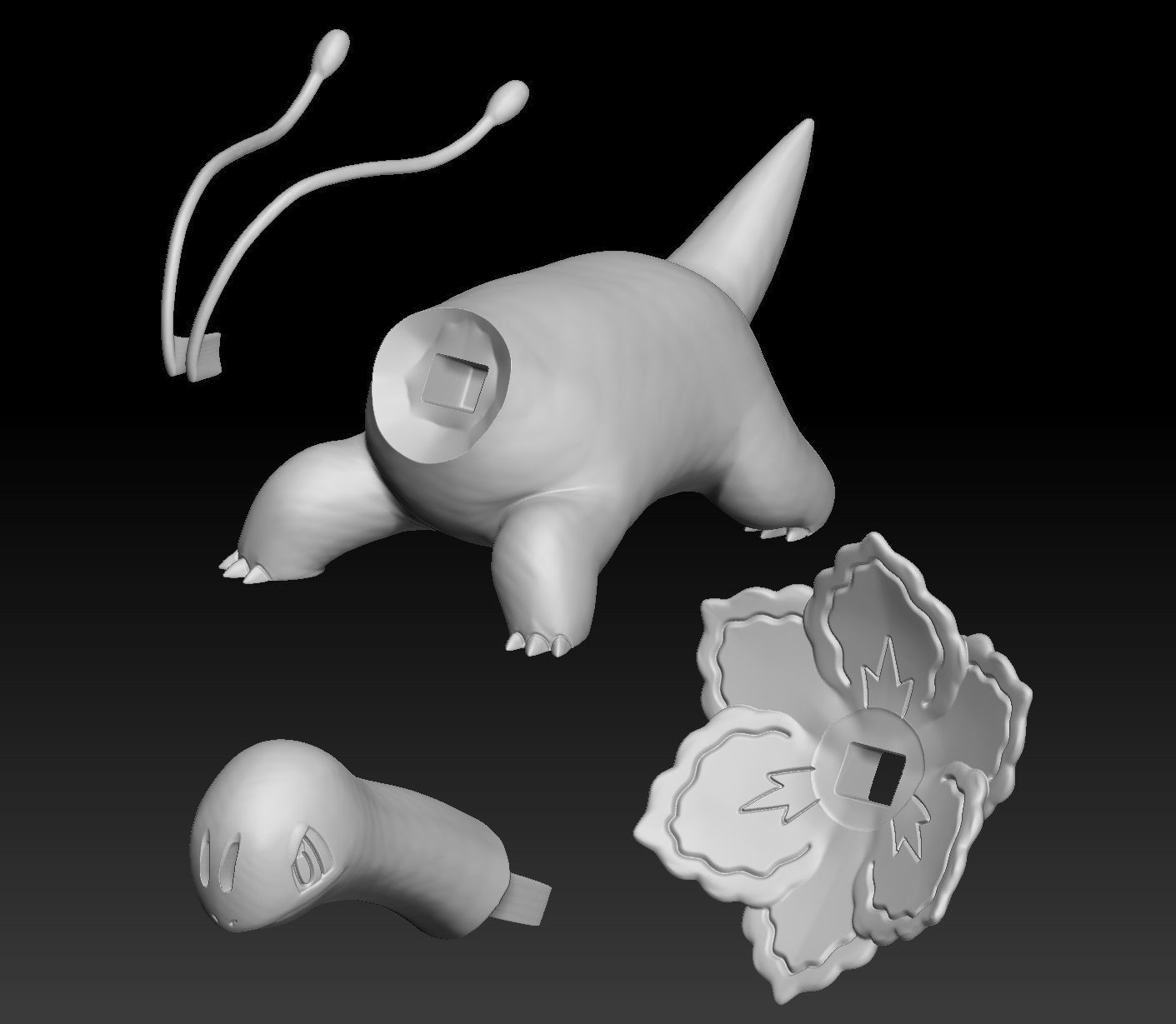 Pokemon Chikorita Bayleef Meganium 3D print model_6