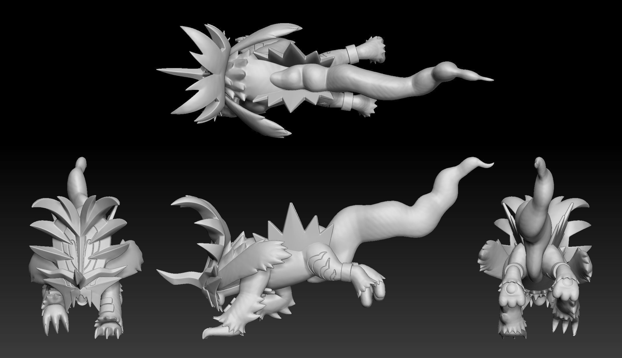 Pokemon Paradox Ancient Entei Gouging Fire 3D print model_1