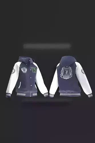 Female raglan varsity jacket