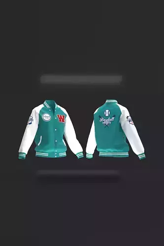 Female raglan varsity jacket