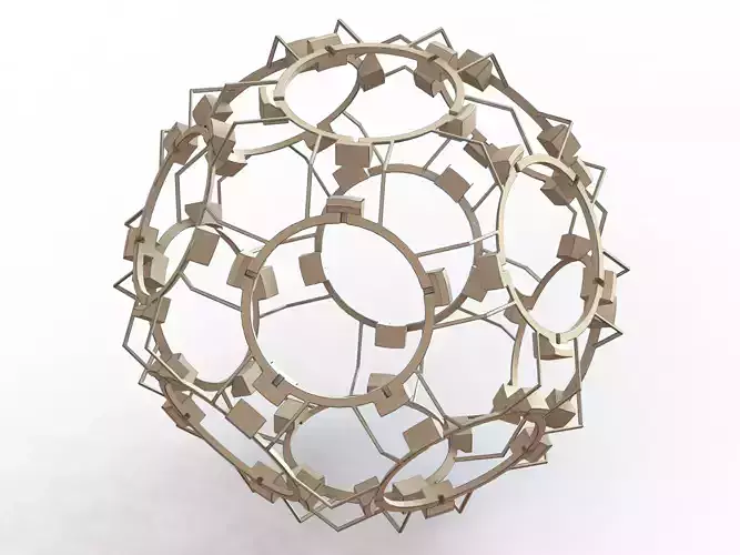 Wireframe Shape Geometric Companion Dodecahedron 3D print model