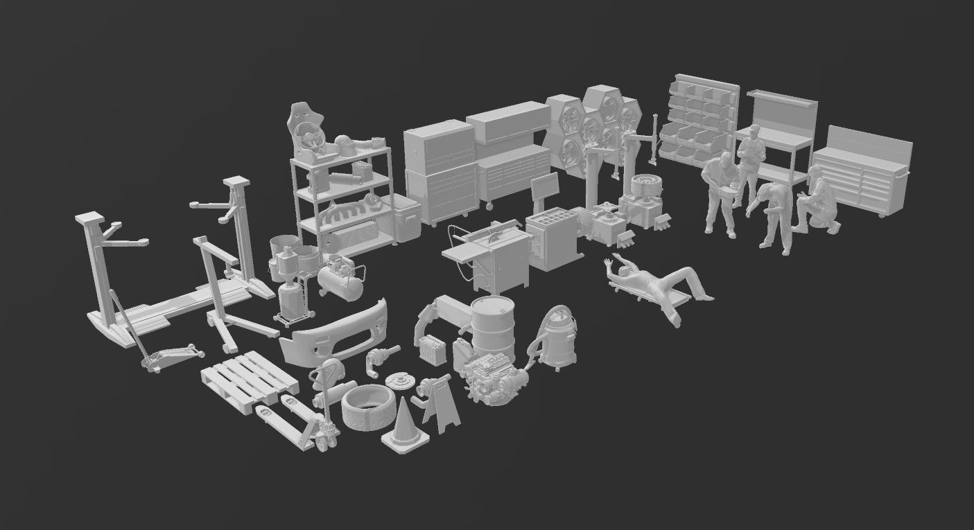 DIORAMA GARAGE DIECAST 1  64 1  43 1  24 1  18 AND MORE 3D print model_1