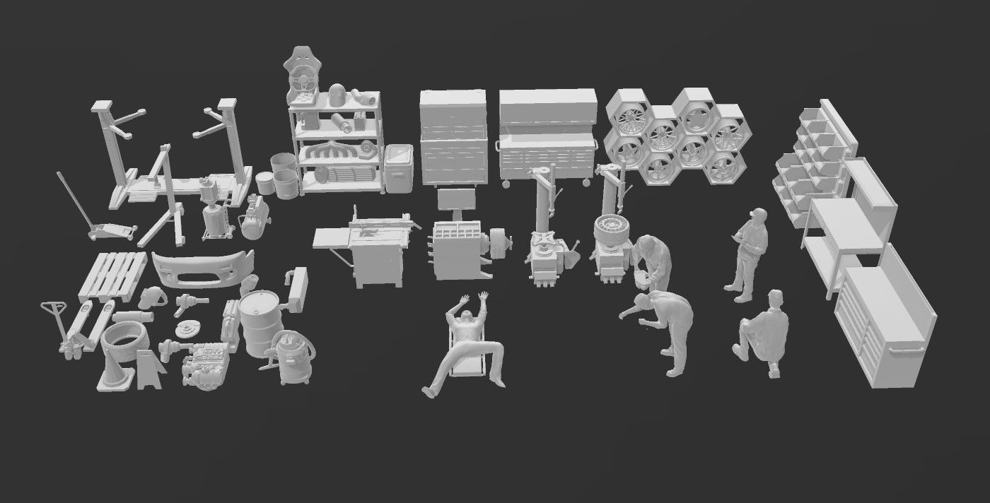 DIORAMA GARAGE DIECAST 1  64 1  43 1  24 1  18 AND MORE 3D print model_2