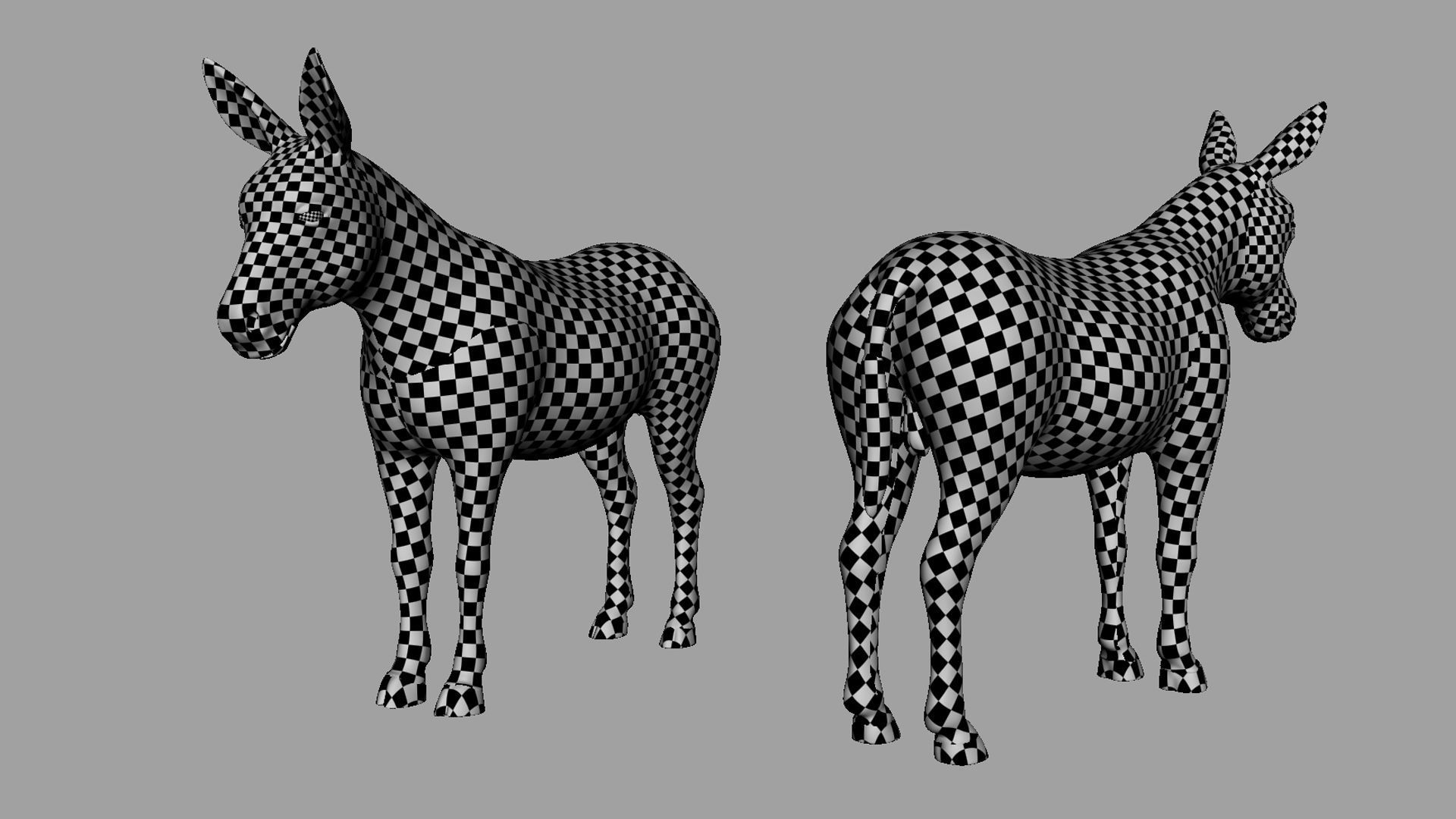 Donkey Basemesh Low-poly 3D model_3