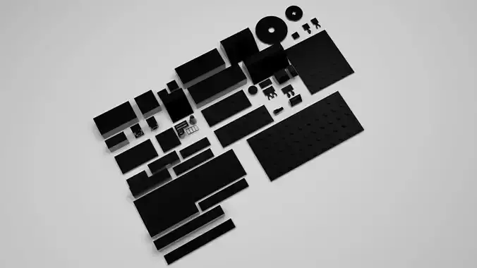Black Metallic Lego Bricks Set