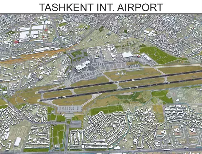 Tashkent International Airport Low-poly 3D model