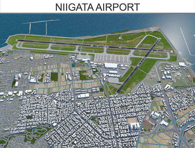 Niigata Airport Low-poly 3D model