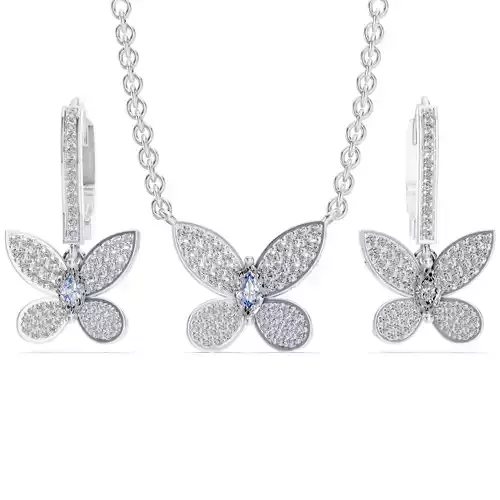 Graff Butterfly Pendant and Earrings