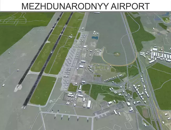 Mezhdunarodnyy Aeroport Nizhny Novgorod Low-poly 3D model