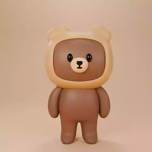Little Teddy bear 3d model Free 3D model