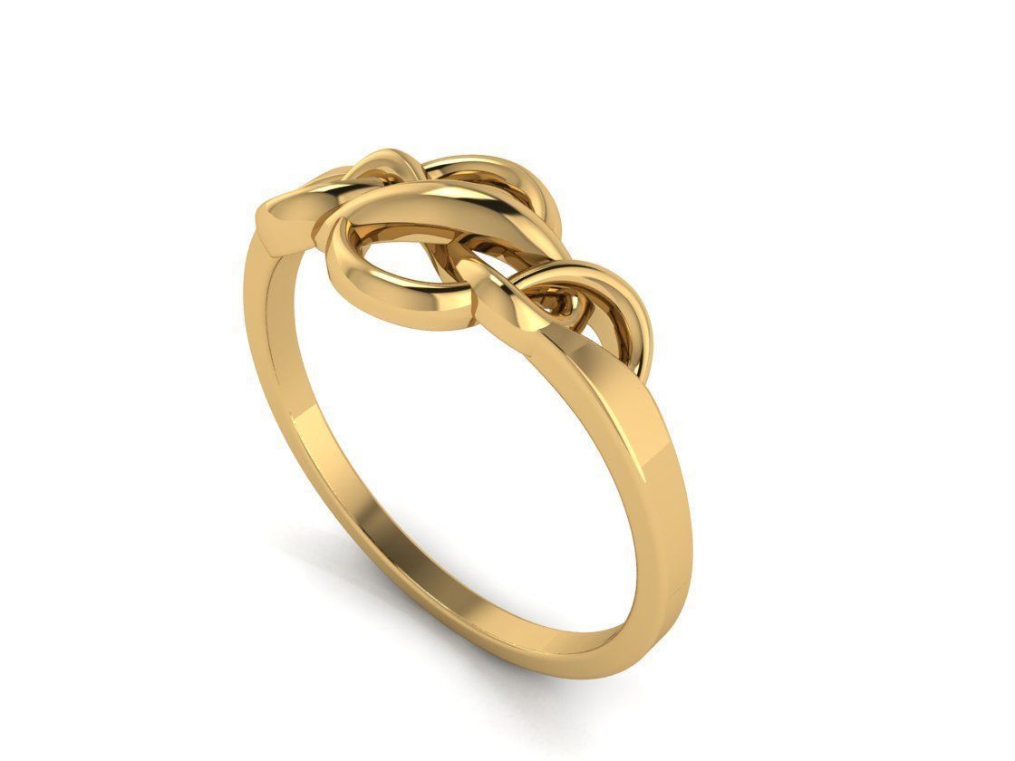 Sea double knot ring  3D print model_2