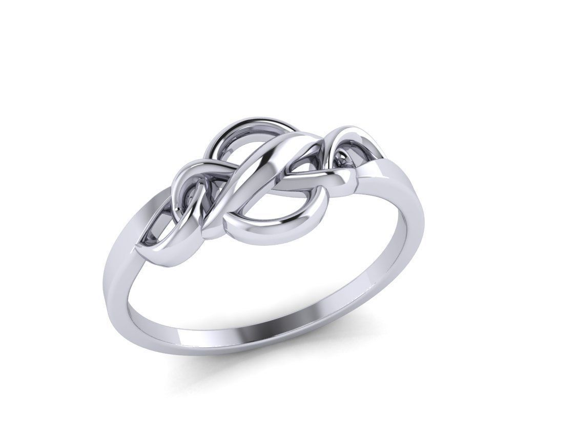 Sea double knot ring  3D print model_4
