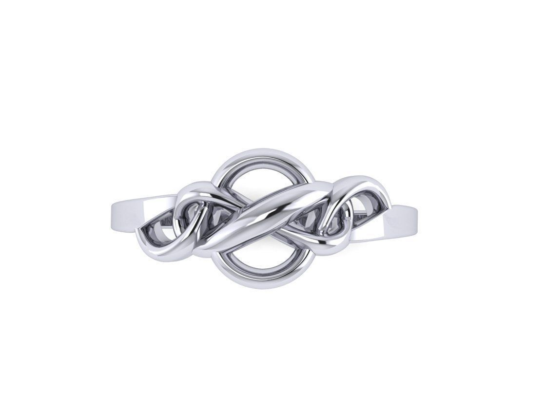 Sea double knot ring  3D print model_3