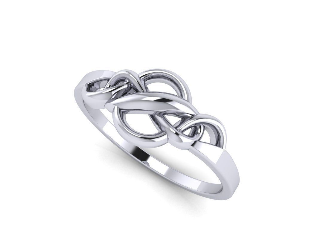 Sea double knot ring  3D print model_5