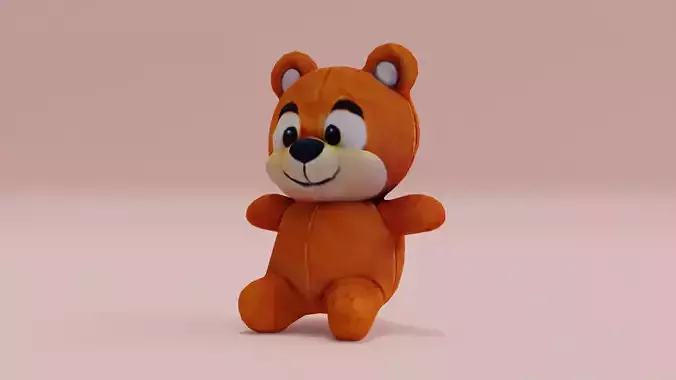Teddy Bear Plush Toy Low-poly 3D model