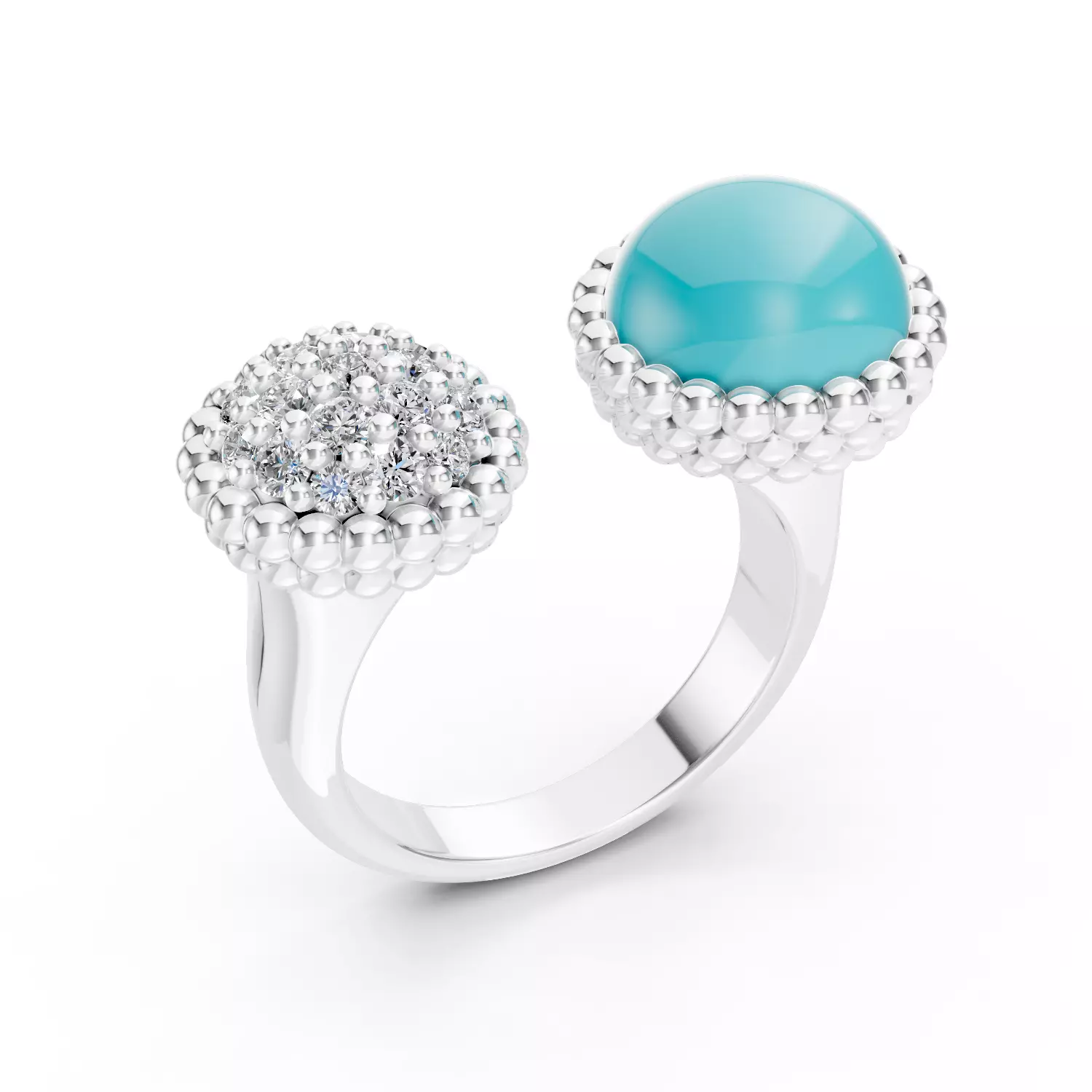 VanCleef Perlee ring 3D print model_0