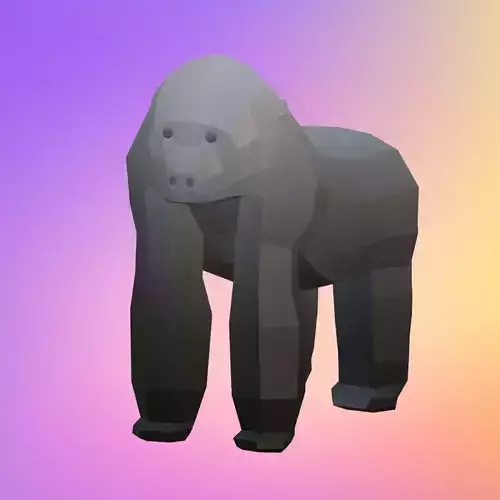 Low poly gorilla  Low-poly 3D model