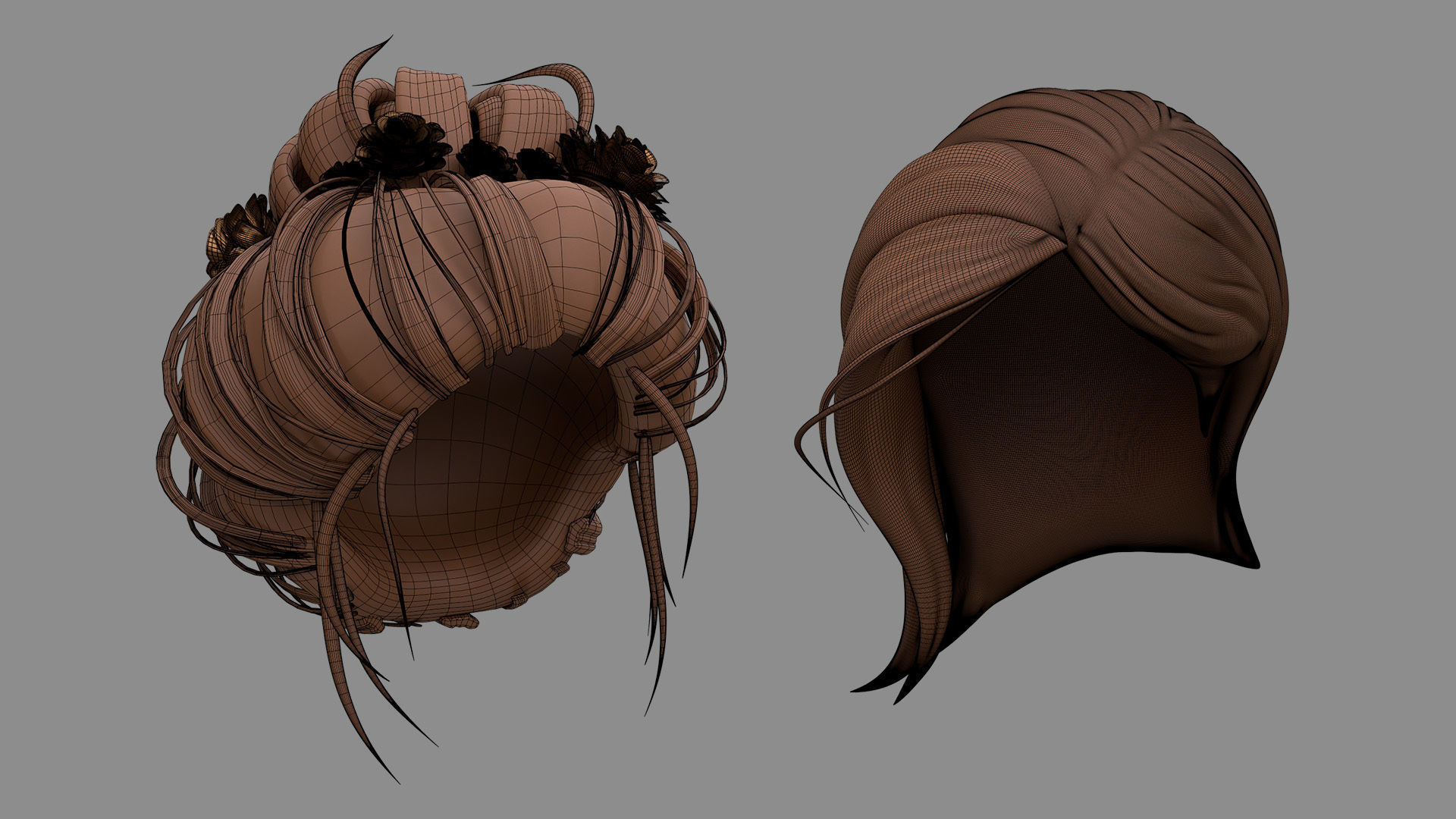 12 Hairstyle With Accessories 3D model_16